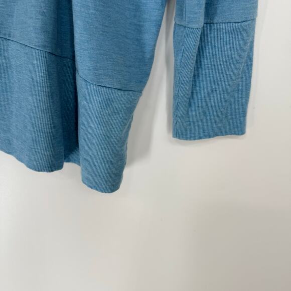 Garnet Hill Cowl-Neck Knit Tunic Women's Size L Blue Drop Shoulders Cozy Casual - Picture 6 of 10